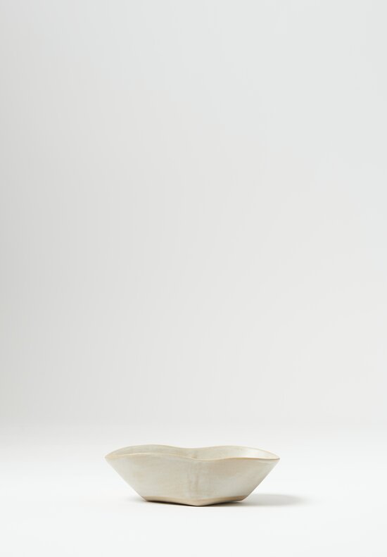 Laurie Goldstein Ceramic Folded Oval Bowl White	