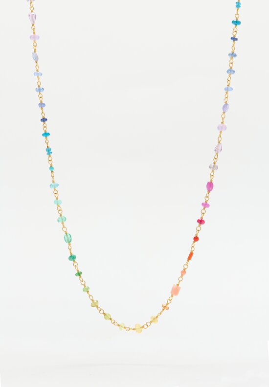 Mallary Marks 22k and 18k Rainbow Gemstone Necklace	
