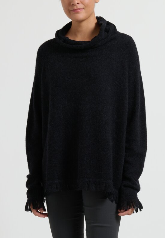 Rundholz Black Label Oversized Turtleneck Sweater in Black	