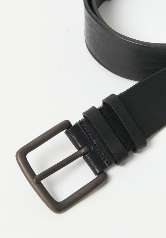 Rundholz Wide Leather Belt in Black	