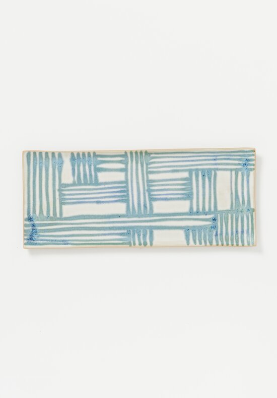 Laurie Goldstein Patterned Tray White Green IV	