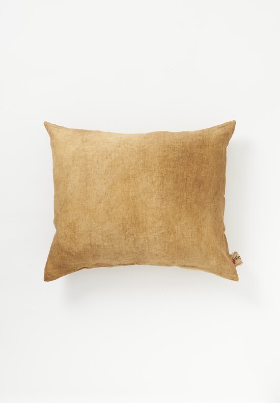 House of Lyria Linen Otre Pillow in Straw Brown