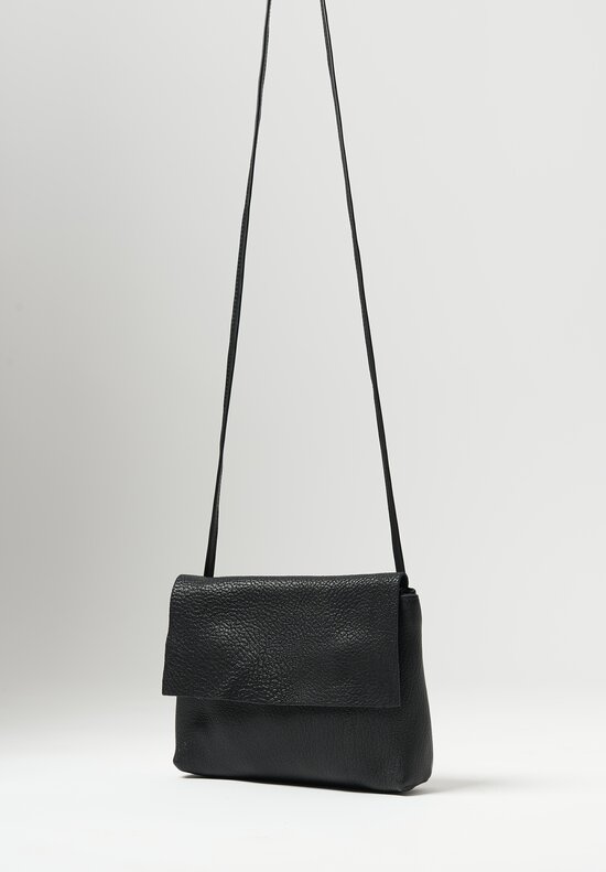 Massimo Palomba Leather Bibi Madras Crossbody Bag Black	