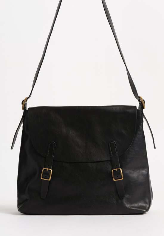 Massimo Palomba Leather Gitan Selleria Satchel in Black