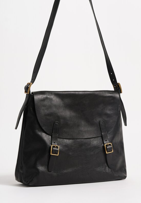 Massimo Palomba Leather Gitan Selleria Satchel in Black