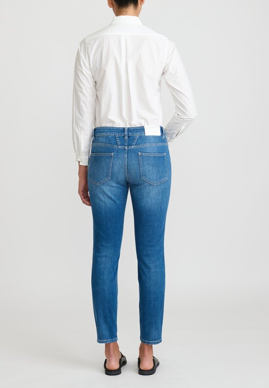 Closed Baker Mid-Rise Distressed Jeans in Mid Blue	