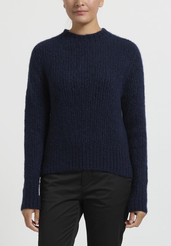 Wommelsdorff Cashmere High Neck Willow Sweater in Midnight Blue	
