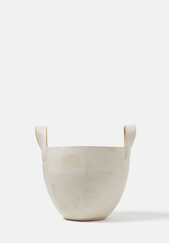 Laurie Goldstein Medium Ceramic Basket Bowl White	