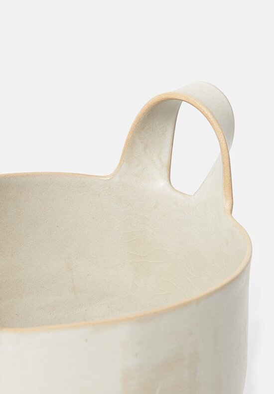 Laurie Goldstein Medium Ceramic Basket Bowl White	