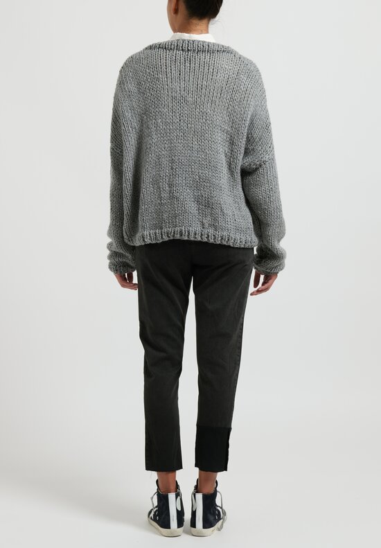 Umit Unal Hand-Knit Pullover in Grey
