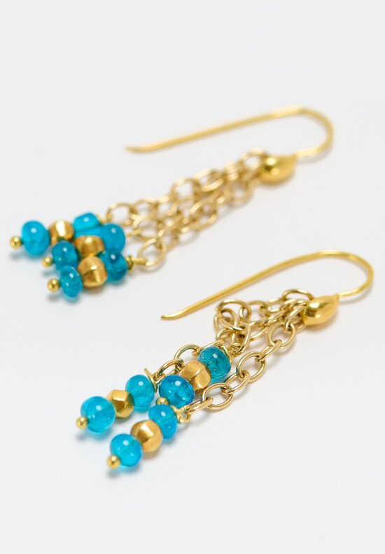 Greig Porter 18k, Apatite 3 Drop Earrings	