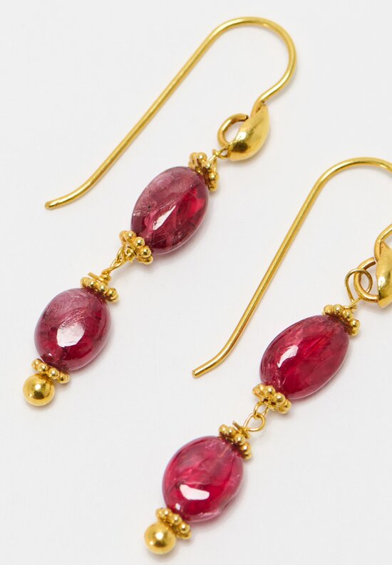 Greig Porter 18K Ruby Double Drop Earrings