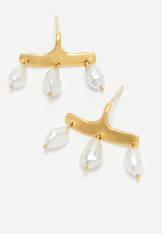 Prounis 22k, Keshi Pearl Syca Earrings	