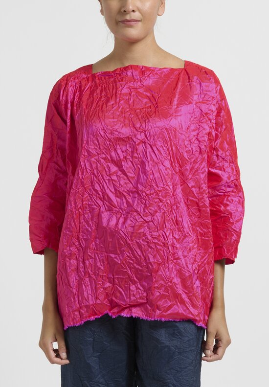 Daniela Gregis Silk Selvedge Quadrato Top in Pink