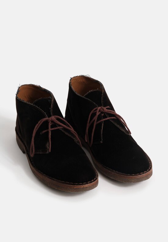 Daniela Gregis Cotton Velvet Polacchino Short Ankle Boot in Moro Brown	