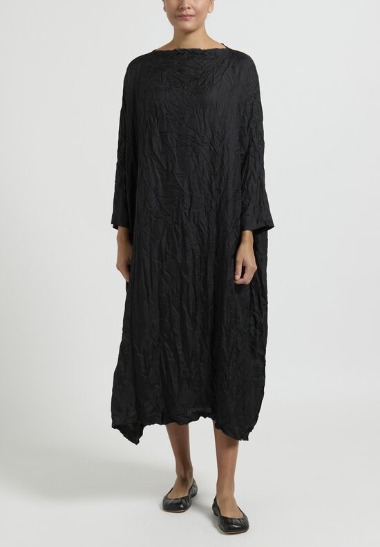 Daniela Gregis Washed Silk ''Lunedi'' Dress in Black	