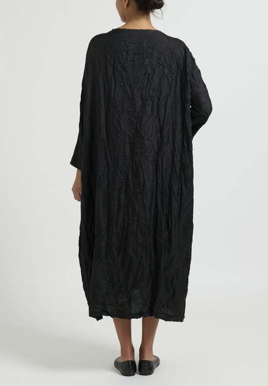 Daniela Gregis Washed Silk ''Lunedi'' Dress in Black	