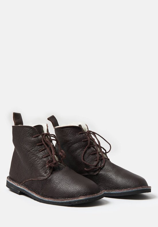 Daniela Gregis Fleece Lined Leather Polacchino High Ankle Boot	