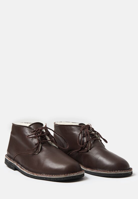 Daniela Gregis Fleece Lined Leather Low Ankle Boots	