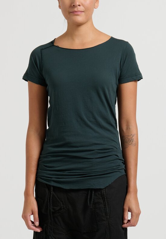 Rundholz Reverse Seam T-Shirt in Kobalt Green	