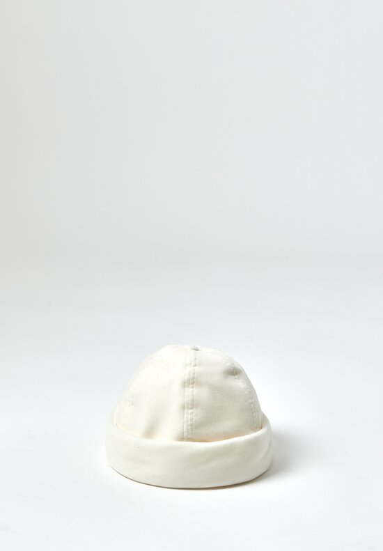 Jil Sander+ Cotton Velvet Dome Hat in Natural White	
