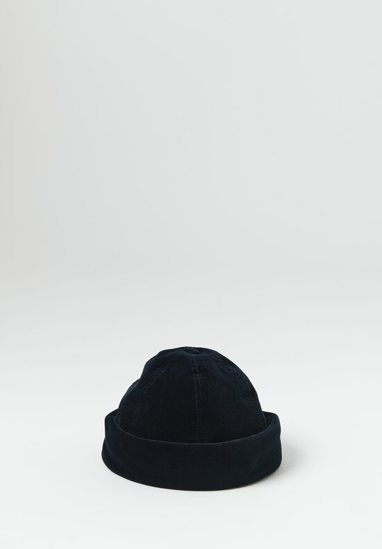 Jil Sander+ Cotton Velvet Dome Hat in Dark Blue	