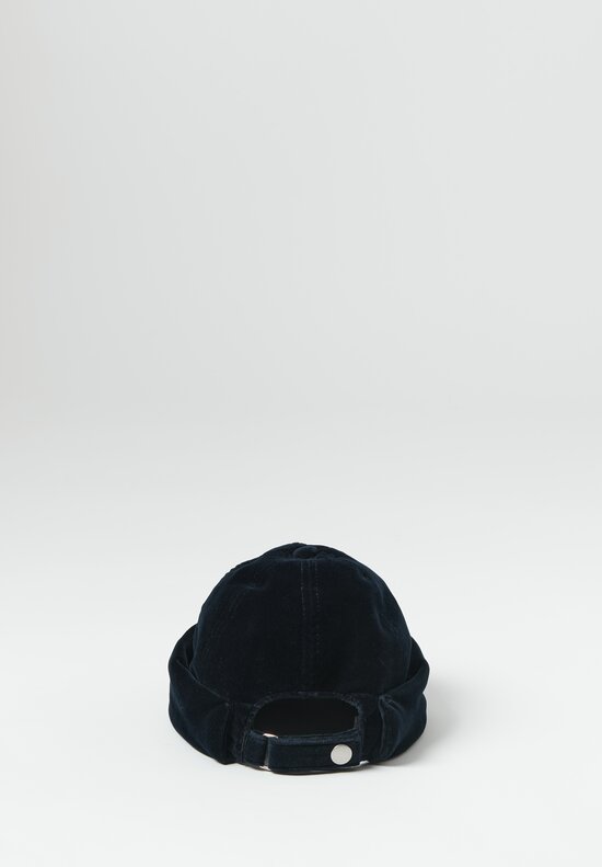 Jil Sander+ Cotton Velvet Dome Hat in Dark Blue	