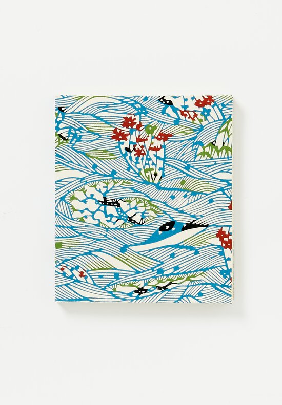 Elam Handprinted Japanese Chiyogami Paper Notebook Muscles Bleu	