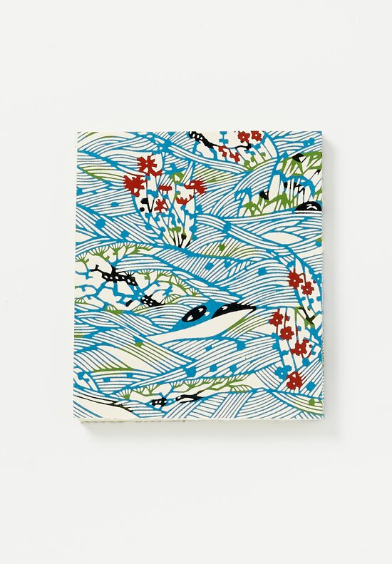 Elam Handprinted Japanese Chiyogami Paper Notebook Muscles Bleu	