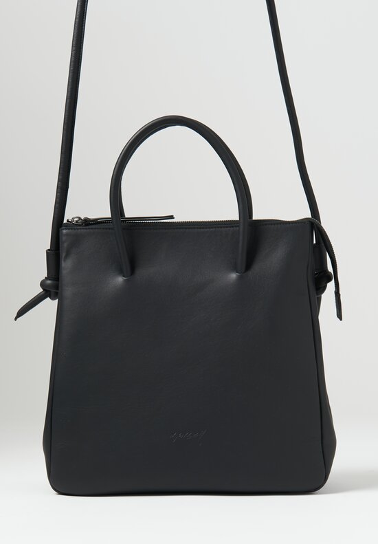 Marsell Leather Sacco Hand Bag Nero Black	