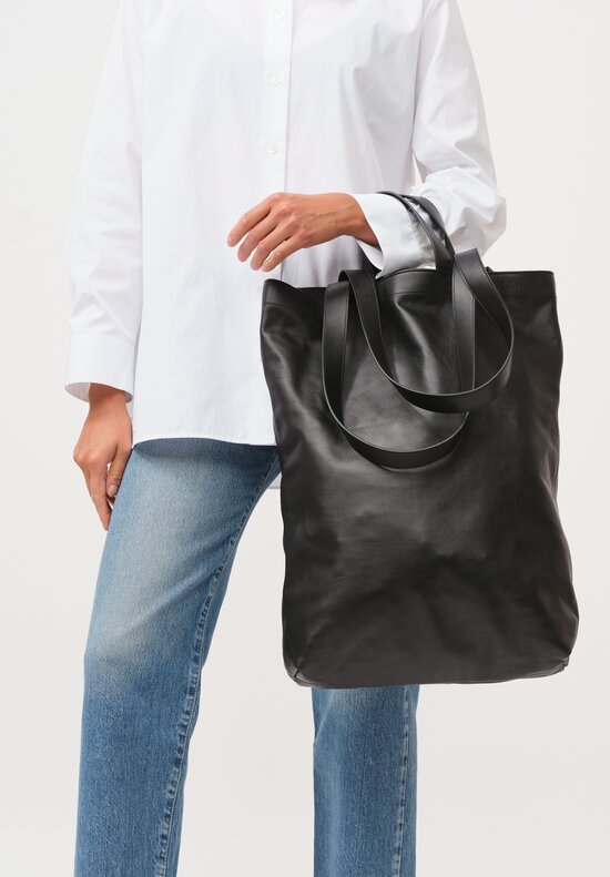 Marsèll Leather Sporta Shopper Bag in Nero Black	
