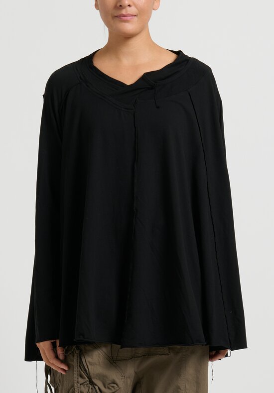 Rundholz DIP Layered Cotton Swing Top in Black	