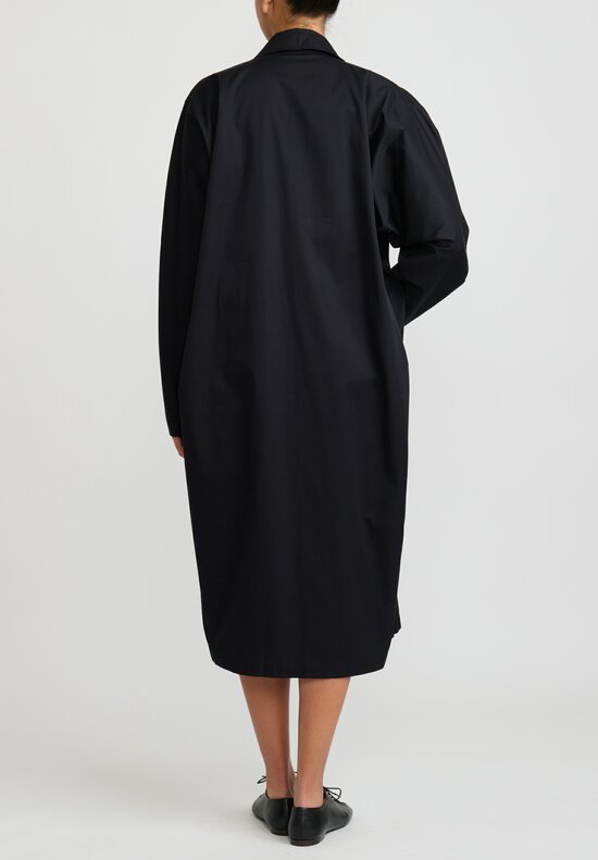 Lemaire Cotton Belted ''Tilted'' Dress in Black	