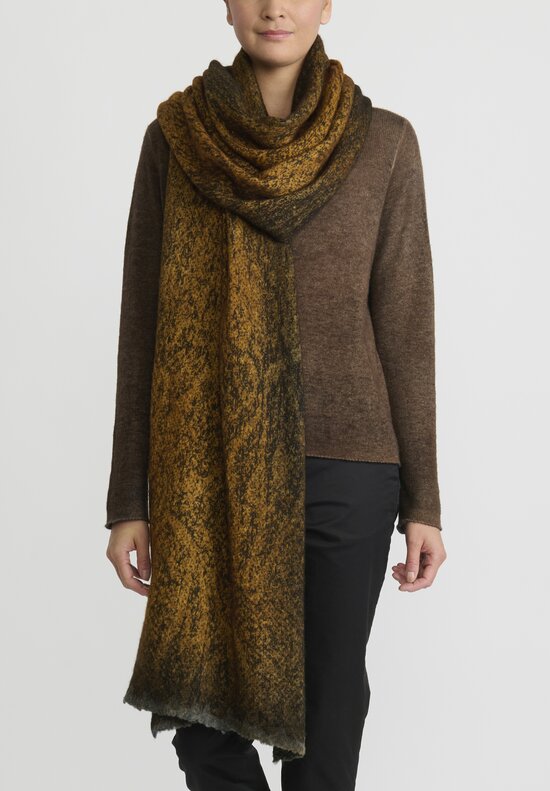 Avant Toi Felted Edge Scarf in Nero Cantharellus Brown	