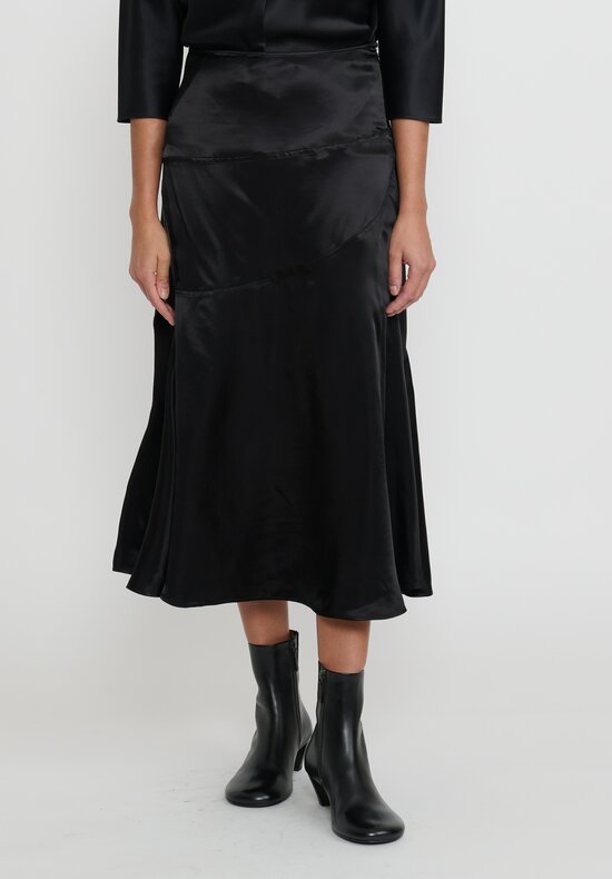 Jil Sander Asymmetric Fluid Skirt in Black