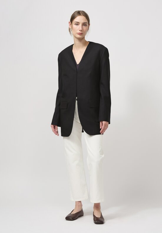 The Row Virgin Wool and Mohair Fie Jacket in Black	