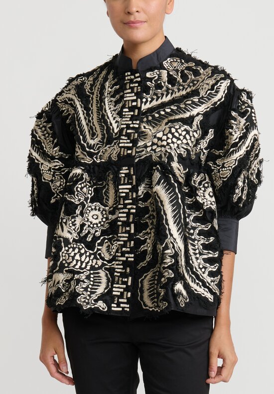 Biyan Embroidered Empire Waist Chrome Jacket	