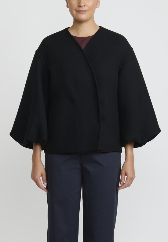 Jil Sander Double Face Wool Sport Jacket	in Black