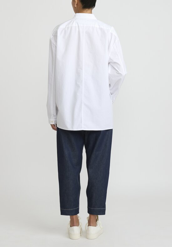Toogood Draughtsman Cotton Poplin Shirt in Chalk White 
