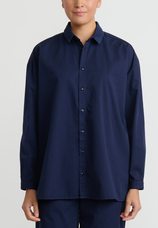 Toogood Cotton Twill Draughstman Shirt in Blue