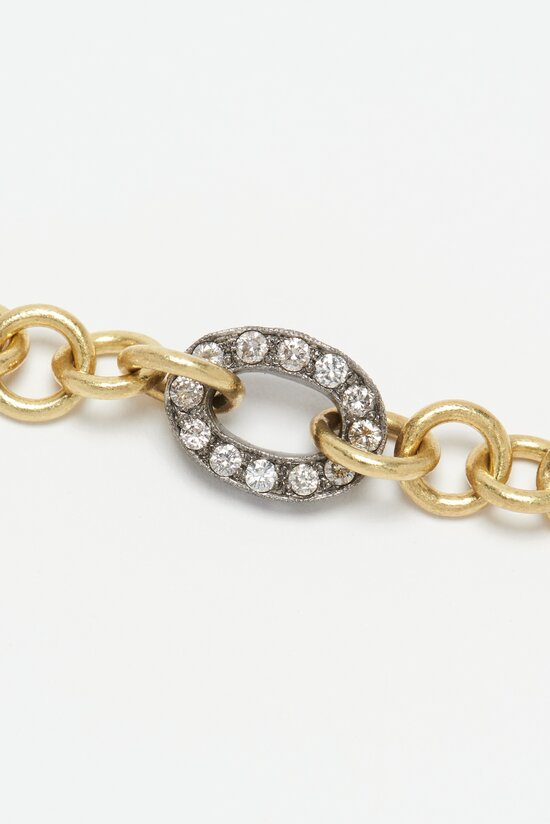 Todd Pownell Hand Fabricated Link Bracelet with 36 Pave Diamonds	