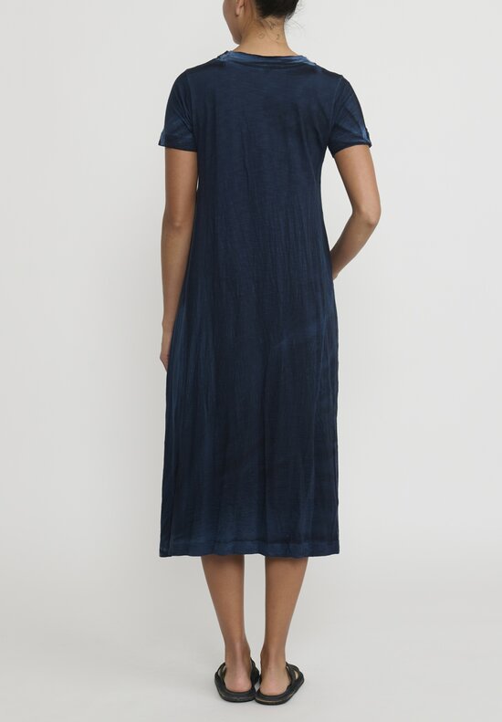 Gilda Midani Solid Dyed Long Sleeve Maria Dress in Last Blue