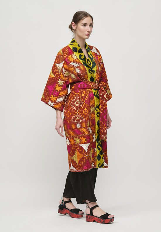 Rianna + Nina One-of-a-Kind Indian Phulkari Coat with Uzbeck Trim	