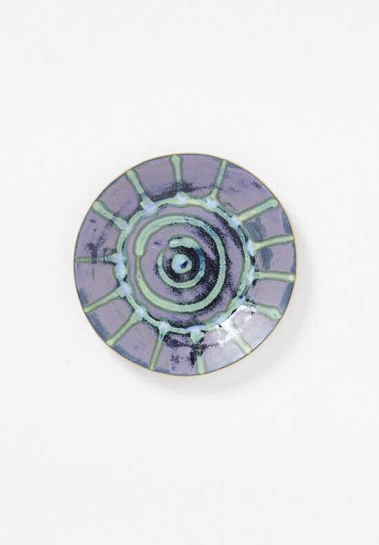 Laurie Goldstein Ceramic Plates in Blue Green Nautilus	