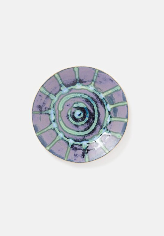 Laurie Goldstein Ceramic Plates in Blue Green Nautilus	
