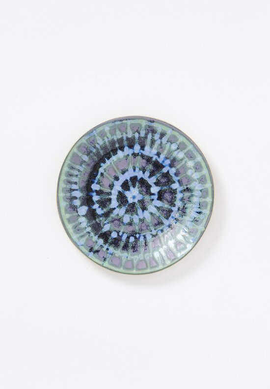 Laurie Goldstein Ceramic Plates in Blue & Green Star	