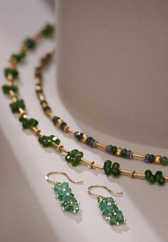 Tenthousandthings 18k, Emerald Spiral Earrings Green	