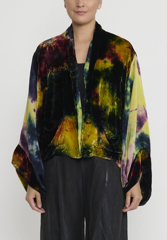 Gilda Midani Pattern Dyed Silk Velvet Croissant Overtop	in Cosmic