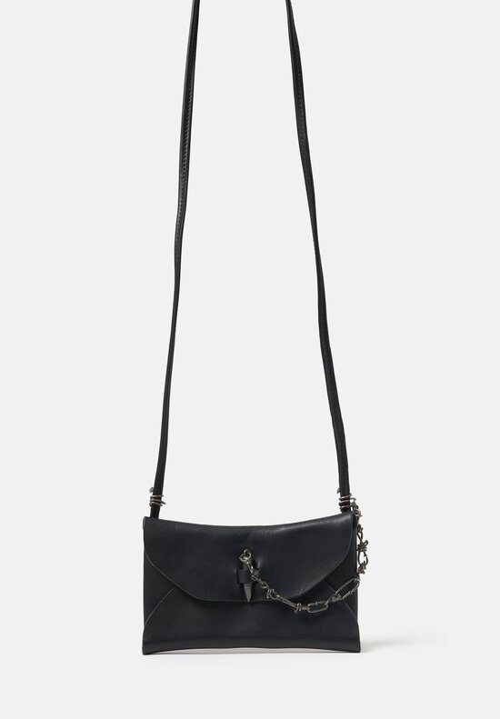 Guidi Full Grain Leather Small Envelope Bag in Black	