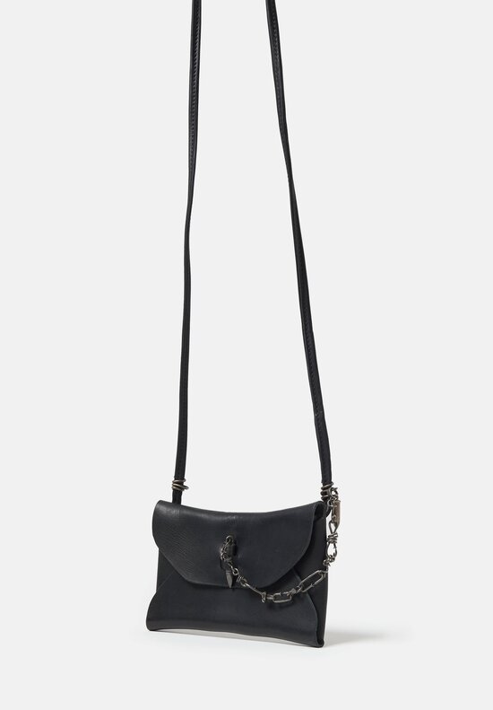 Guidi Full Grain Leather Small Envelope Bag in Black	